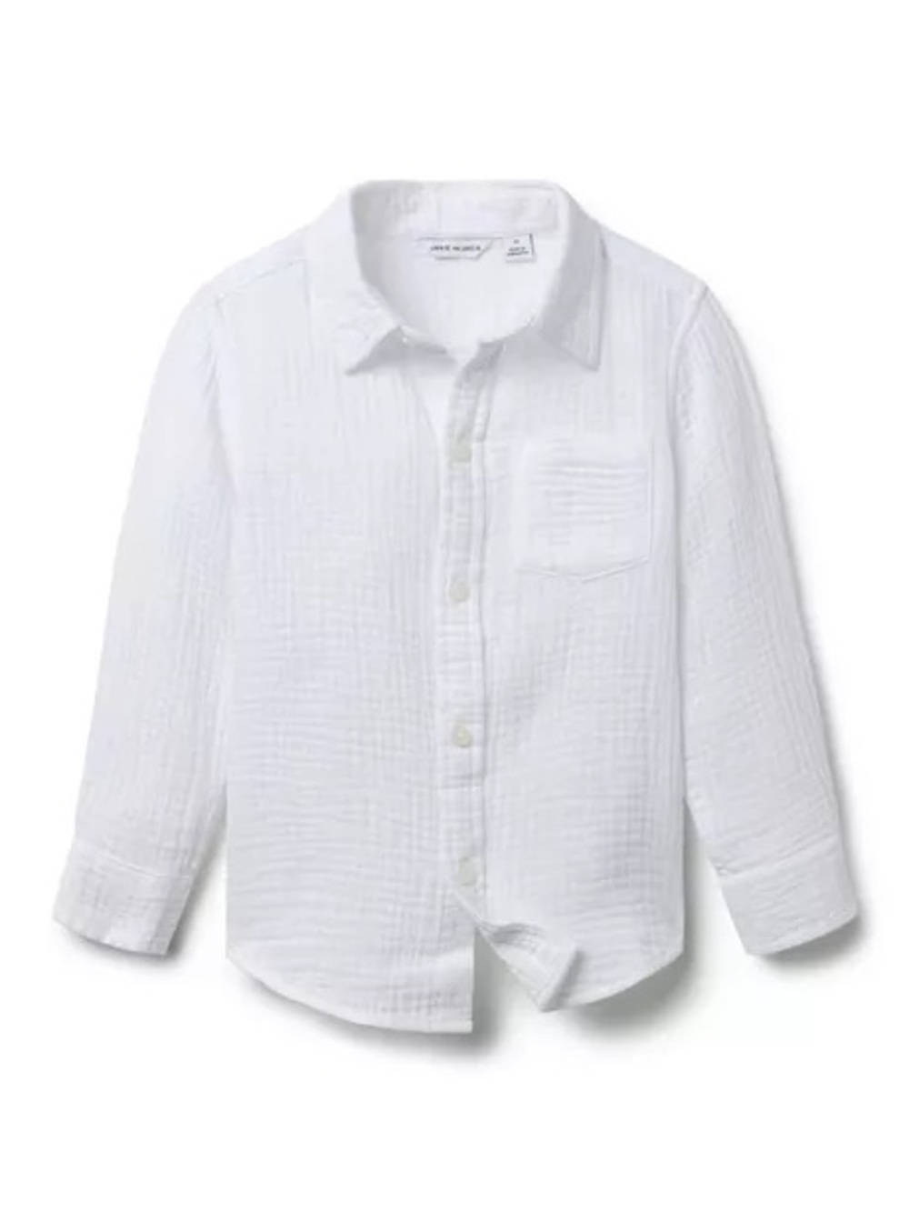 Janie and Jack White Cotton Gauze Button Down Shirt Toddler Boys 18-24M